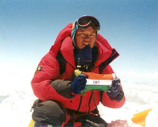 Jamling Tenzing on the Summit of Mount Everest, May 1996