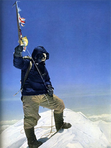 On the summit of Everest, 11:30am, May 29, 1953